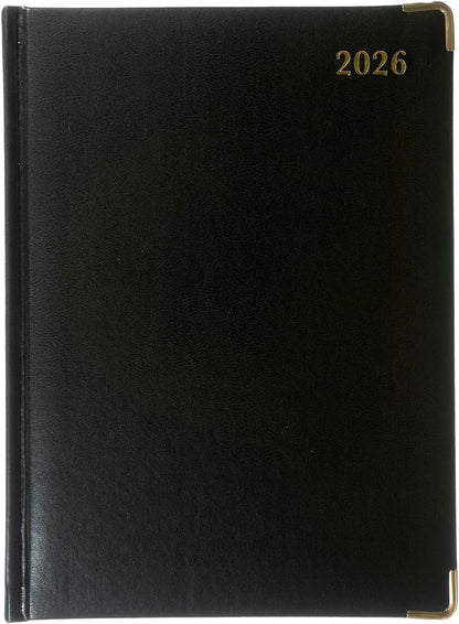 Collins - Classic - Manager 2026 12 Month Calendar Year Planner, Day-To-Page with Appointments Diary - Black (1200V.99-26