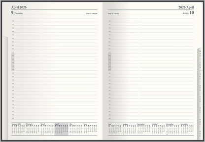 Collins - Classic - Manager 2026 12 Month Calendar Year Planner, Day-To-Page with Appointments Diary - Black (1200V.99-26