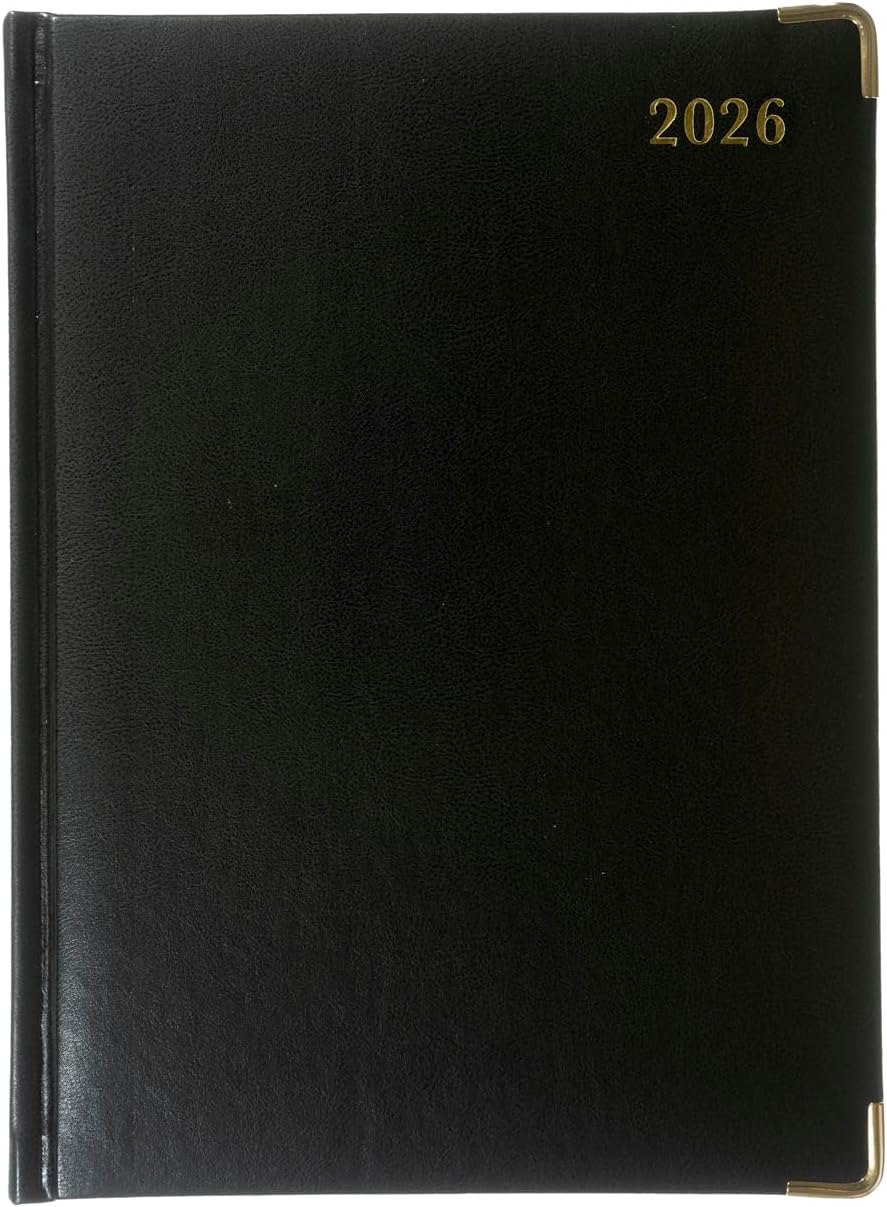 Collins - Classic - Manager 2026 12 Month Calendar Year Planner, Week-To-View with Appointments Diary - Black (1210V.99-26