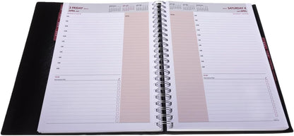 Collins - Leadership - 2026 12 Month Calendar Year Planner, Day-To-Page with Hourly Appointments Diary, A4 - Black (CP6743.99-26