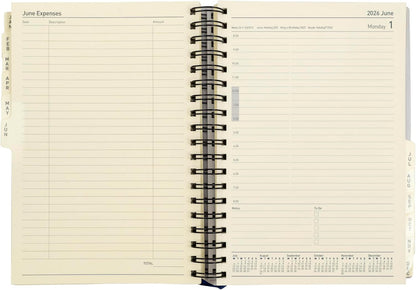 Collins - Elite - Executive 2026 12 Month Calendar Year Planner, Day-To-Page with Appointments Diary - Black (1100V.99-26