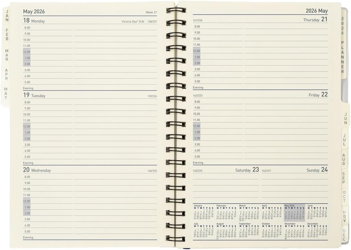 Collins - Elite - Compact 2026 12 Month Calendar Year Planner, Week-To-View with Appointments Diary - Black (1150V.99-26