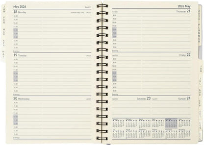 Collins - Elite - Compact 2026 12 Month Calendar Year Planner, Week-To-View with Appointments Diary - Black (1150V.99-26