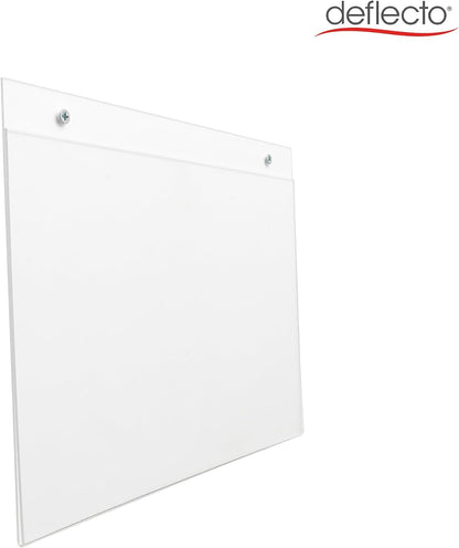 Deflecto A4 Landscape Wall Sign Holder - A4 Sign Holder - A4 Wall Mounted Document Holder - Poster Holder - Advertising Board Wall Display - Wall Mounted Letter Board Sign - Wall Message Board