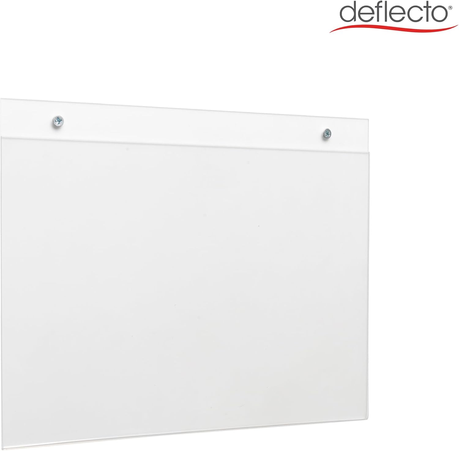 Deflecto A4 Landscape Wall Sign Holder - A4 Sign Holder - A4 Wall Mounted Document Holder - Poster Holder - Advertising Board Wall Display - Wall Mounted Letter Board Sign - Wall Message Board