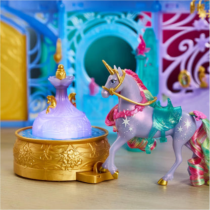 Unicorn Academy, Starglow Fountain & Stable Playset with Wildstar, Lights and Sounds, 24 Accessories, Dolls and Unicorn Toys for Girls Aged 4 and up