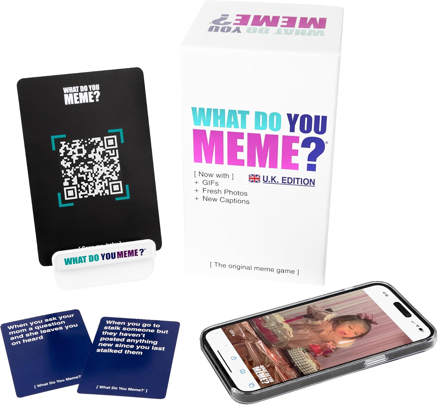 WHAT DO YOU MEME? Core Game (New UK Edition) Now Including GIF's by Relatable, The Essential Adult Party Game for Meme Lovers Now with Refreshed Content, Great for Adult Games for Game Night, 17+