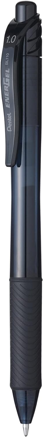 Pentel 1.0mm Energel Retractable Gel Rollerball Pen - Black, 12 Count (Pack of 1