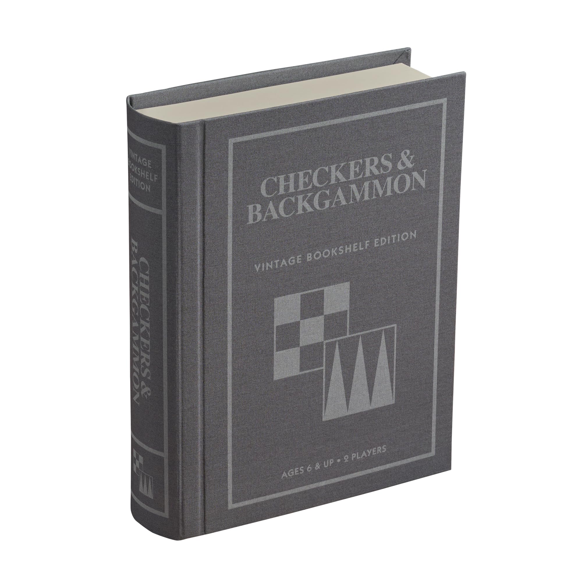 WS Game Company Checkers and Backgammon Vintage Bookshelf Edition - Board Game for 2 Players, Ages 6 and Up