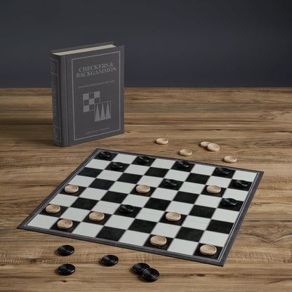 WS Game Company Checkers and Backgammon Vintage Bookshelf Edition - Board Game for 2 Players, Ages 6 and Up