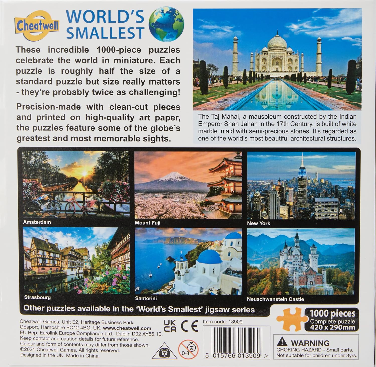 Cheatwell Games 13909 EA World's Smallest Puzzles Taj Mahal, India