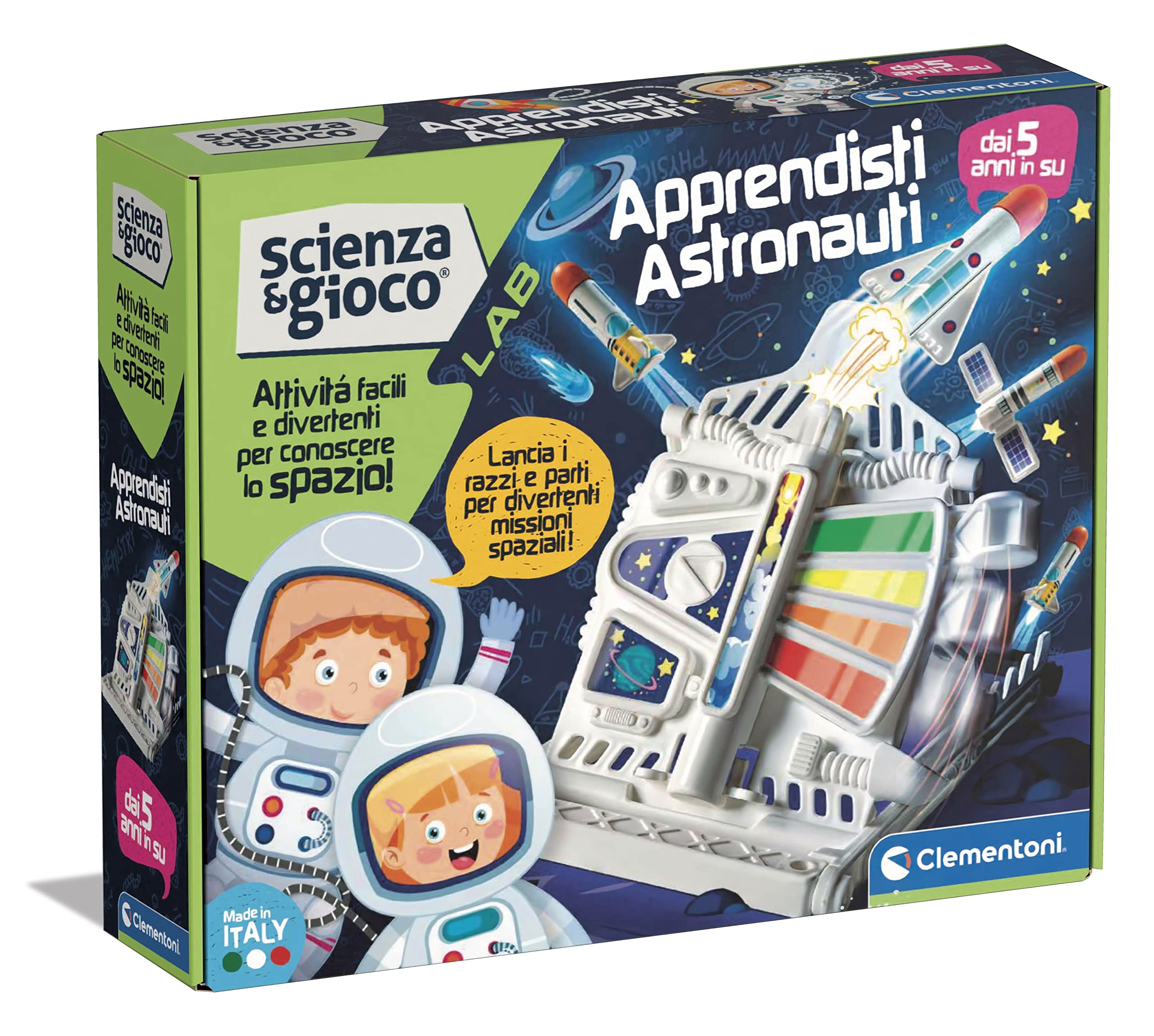 Clementoni 19325 Wissenschaft und Spiel Lab – Lehrer Astronaut – Wissenschaftsspiel 5 Jahre, Weltraumspiel, Labor für Kinder – Made in Italy, Italienisch