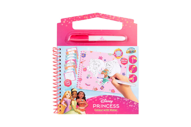 Disney Princess Herbruikbaar waterkleurboek voor kinderen, kleur met waterset, schoon schilderplezier zonder kleur, magische kleurplaten met watertankpenseel, creatief speelgoed voor meisjes vanaf 3