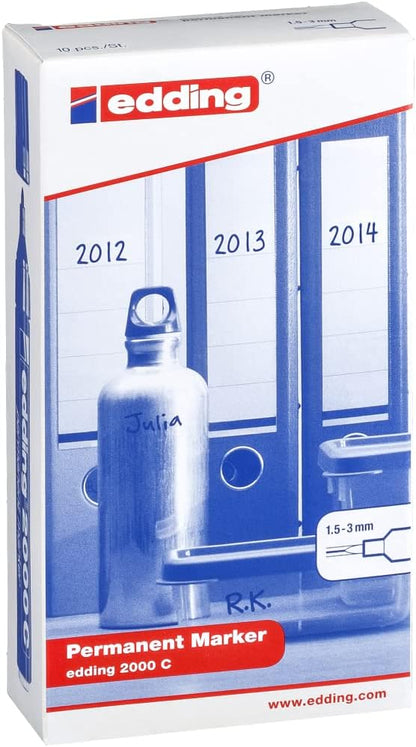 Edding 2000C Permanent Marker Bullet Tip Black (Pack of 10) 2000C-001