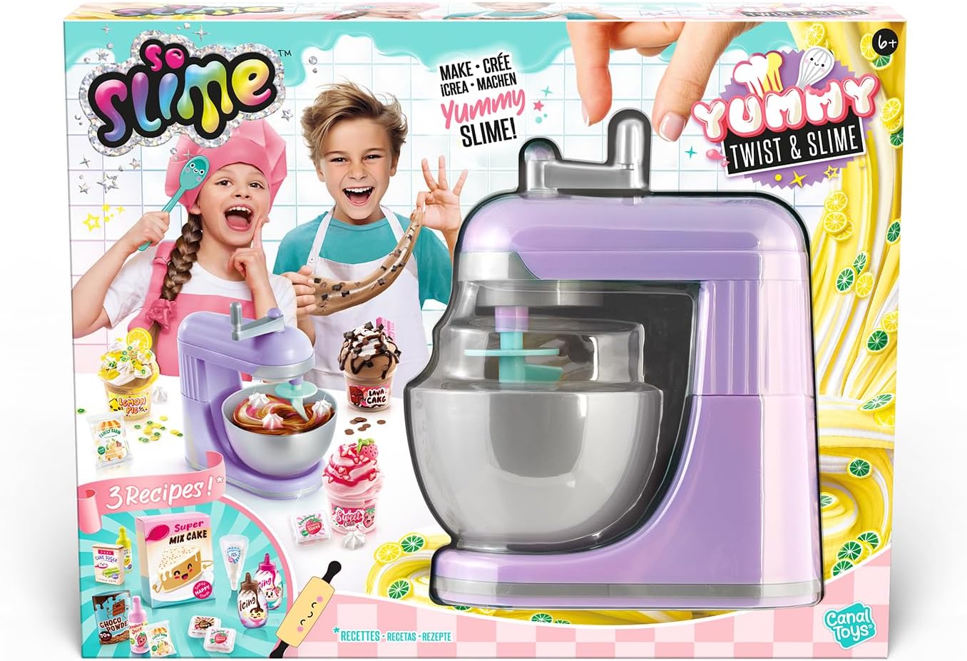 Canal Toys - So Slime - Yummy Twist & Slime - Mini Mixer für Slime-Rezepte - 3 Farben & süße Deko - ungiftig & leicht zu reinigen - DIY-Spielzeug & Geschenkidee für Kinder ab 6 Jahren - SSC 357