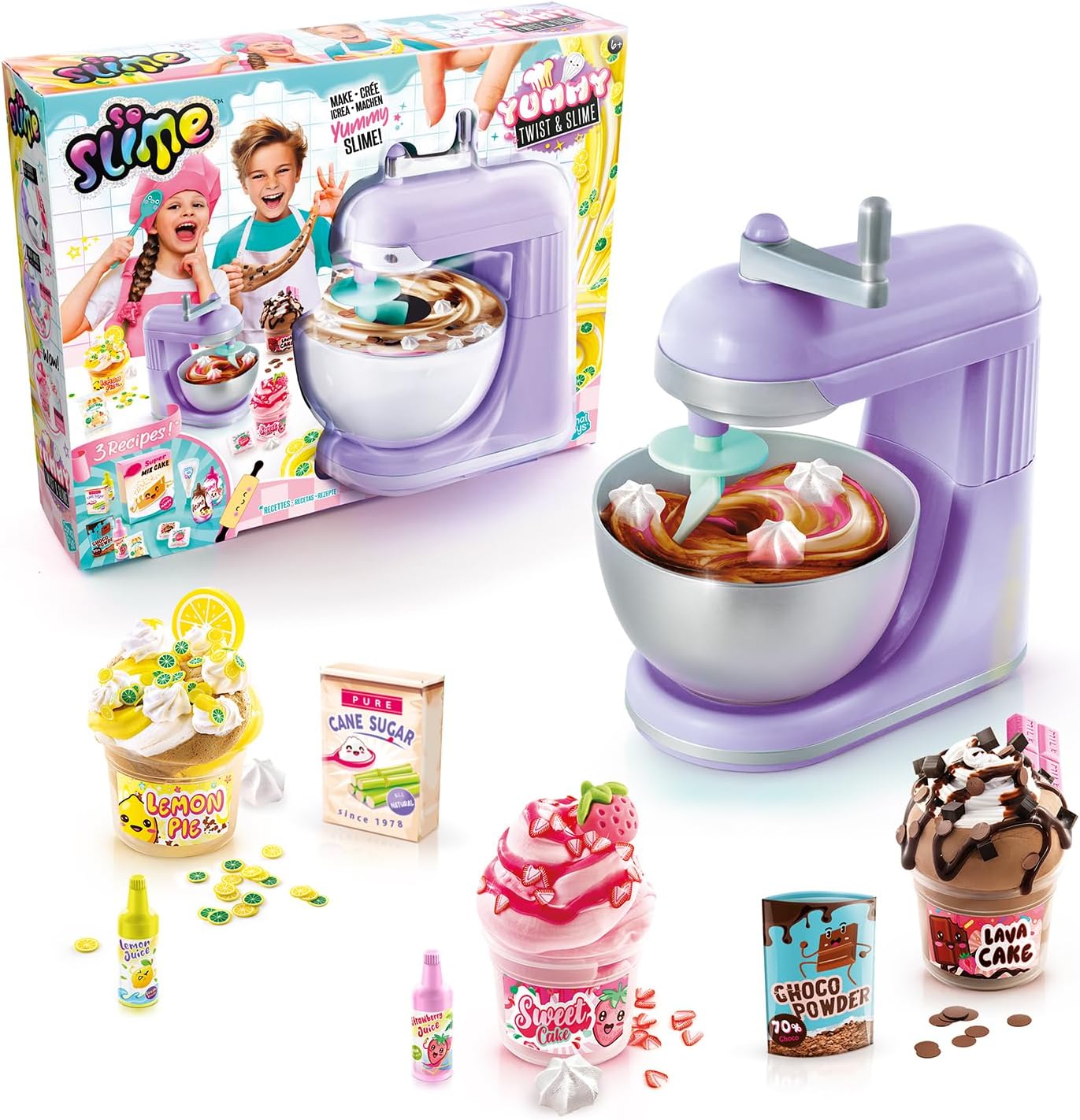 Canal Toys - So Slime - Yummy Twist & Slime - Mini Mixer für Slime-Rezepte - 3 Farben & süße Deko - ungiftig & leicht zu reinigen - DIY-Spielzeug & Geschenkidee für Kinder ab 6 Jahren - SSC 357