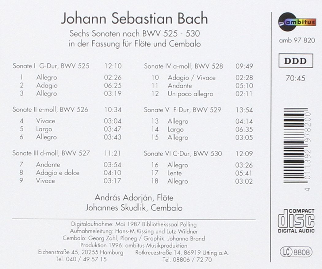 Bach:Triosonaten 525-530