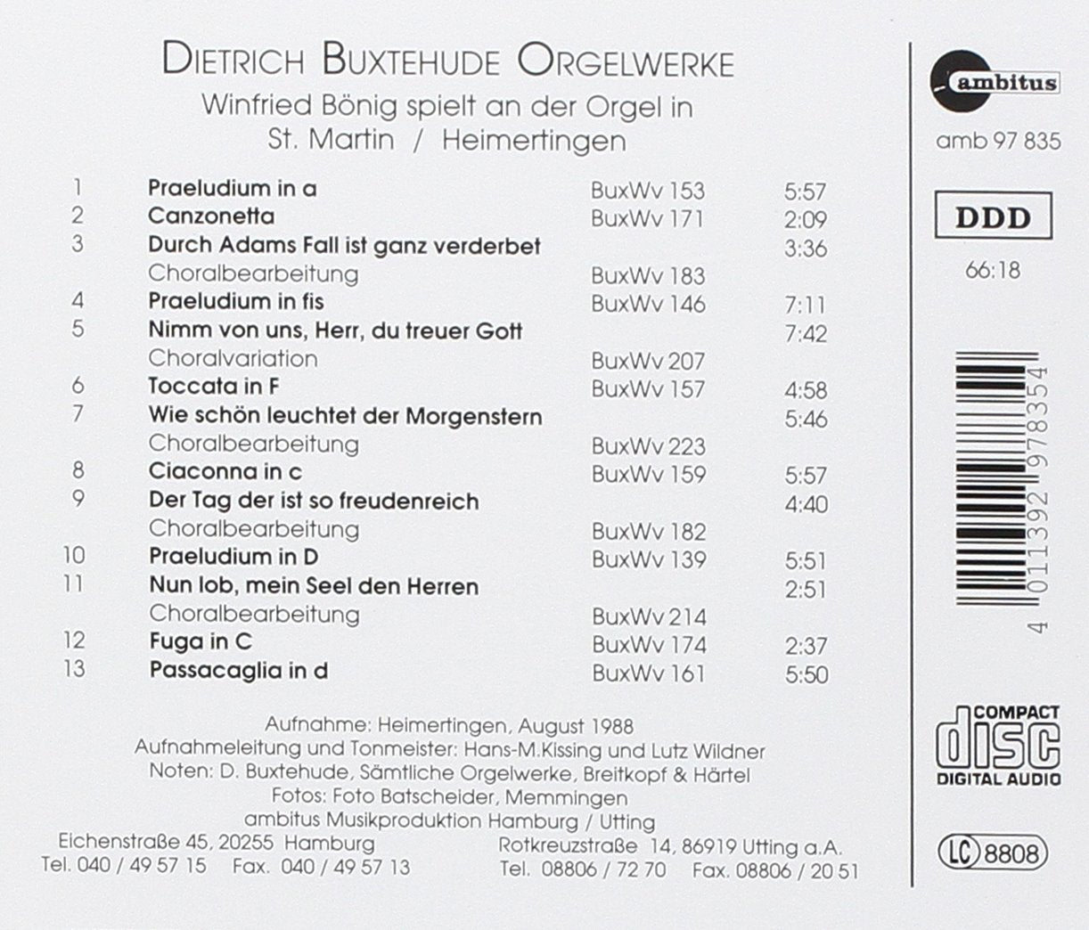 Buxtehude:Orgelwerke
