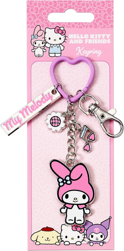 Hello Kitty My Melody Keyring with Charms