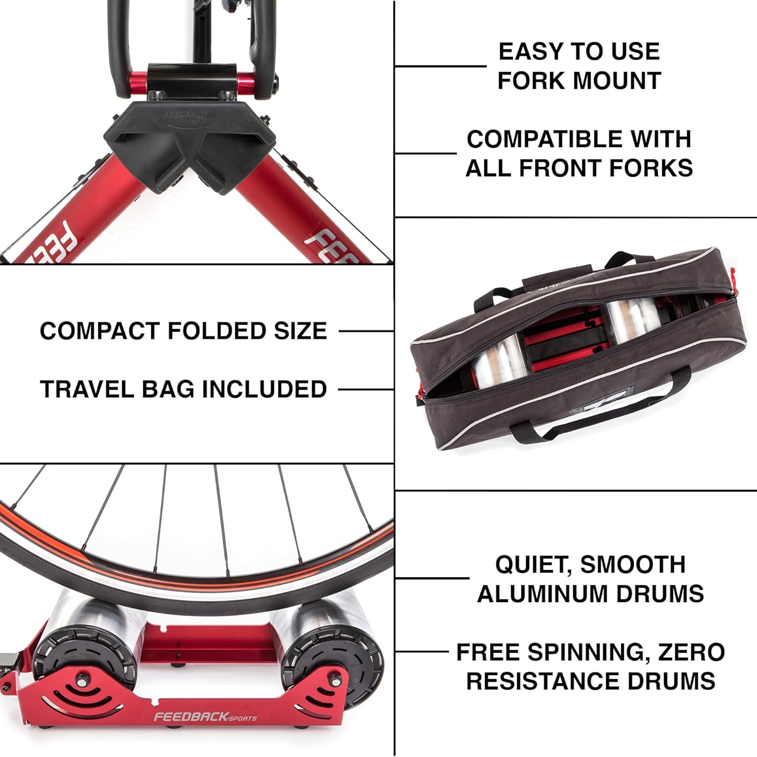 Feedback Sports Omnium Zero-Drive - Allenatore portatile a resistenza zero, colore: rosso
