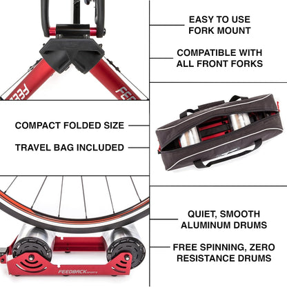 Feedback Sports Omnium Zero-Drive - Allenatore portatile a resistenza zero, colore: rosso