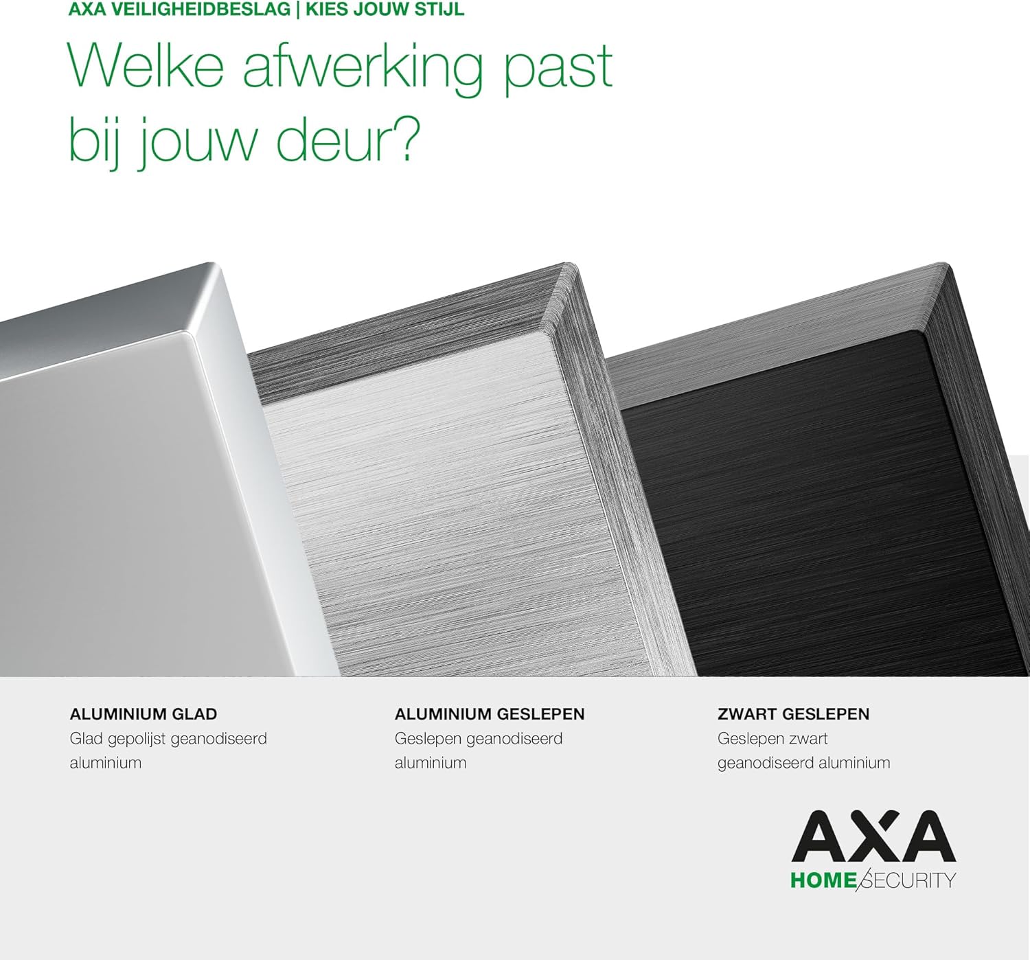 Axa Deurbeslag Set - Curve Plus - Deurkruk Aluminium - Model U - Pc72 Met Kerntrekbeveiliging - Skg***
