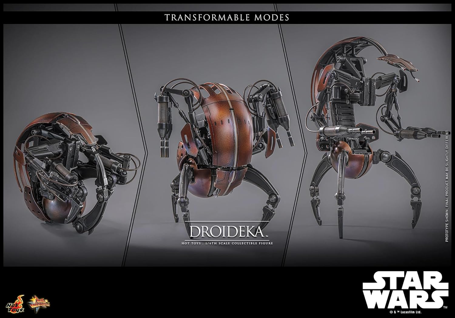 Star Wars Episode I Movie Masterpiece Action Figure 1/6 Droideka 27 Cm
