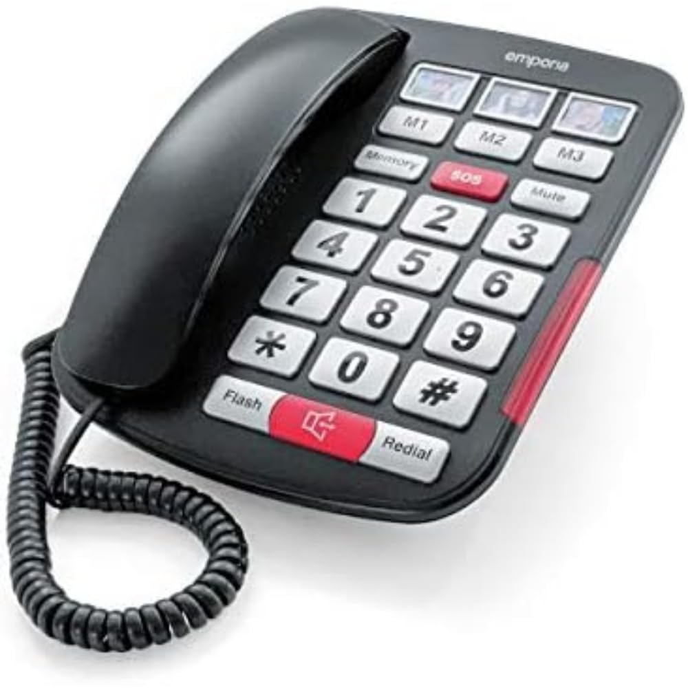 Emporia AMPLi40 Big-Button Amplified Corded Home Phone Black/Silver (Official UK Version