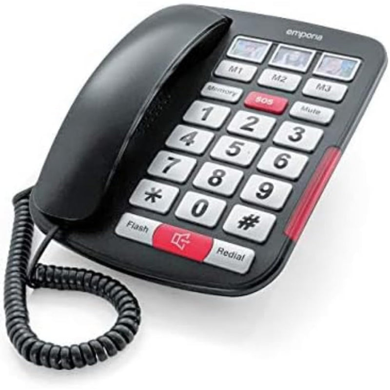 Emporia AMPLi40 Big-Button Amplified Corded Home Phone Black/Silver (Official UK Version