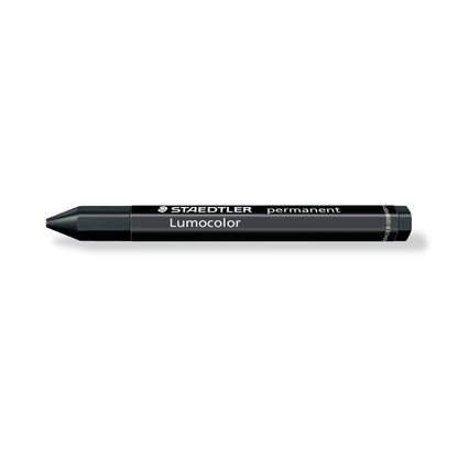 STAEDTLER 236-9 Lumocolor Permanent Omnigraph Smudge-Proof Universal Marking Crayon - Black (Pack of 12