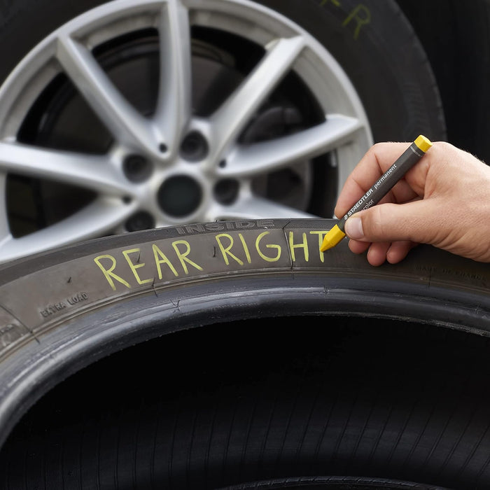 STAEDTLER 236-9 Lumocolor Permanent Omnigraph Smudge-Proof Universal Marking Crayon - Black (Pack of 12