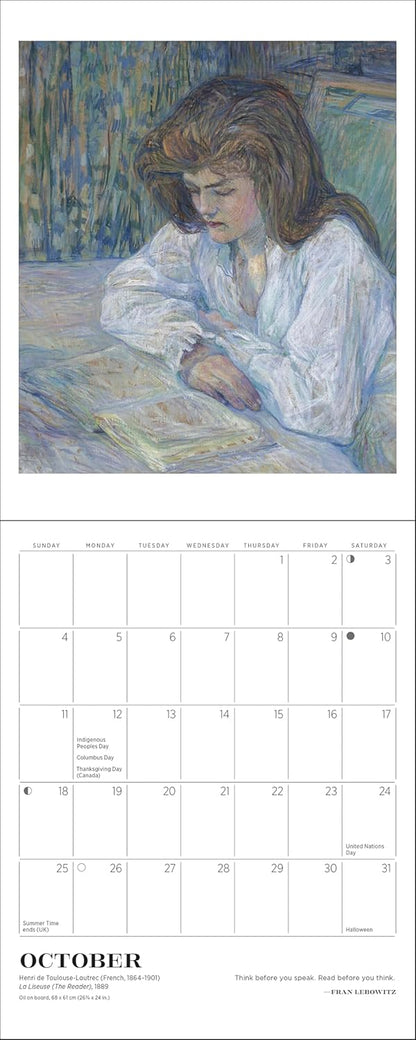 Reading Woman 2026 Mini Wall Calendar