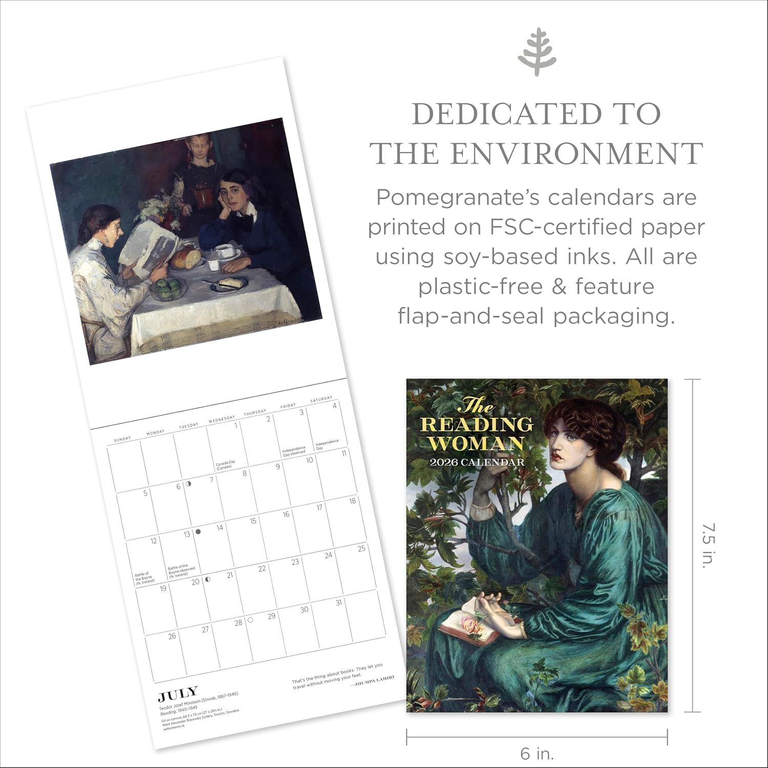 Reading Woman 2026 Mini Wall Calendar