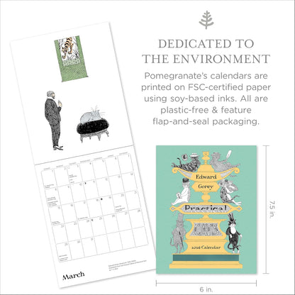 Edward Gorey: Practical Cats 2026 Mini Wall Calendar