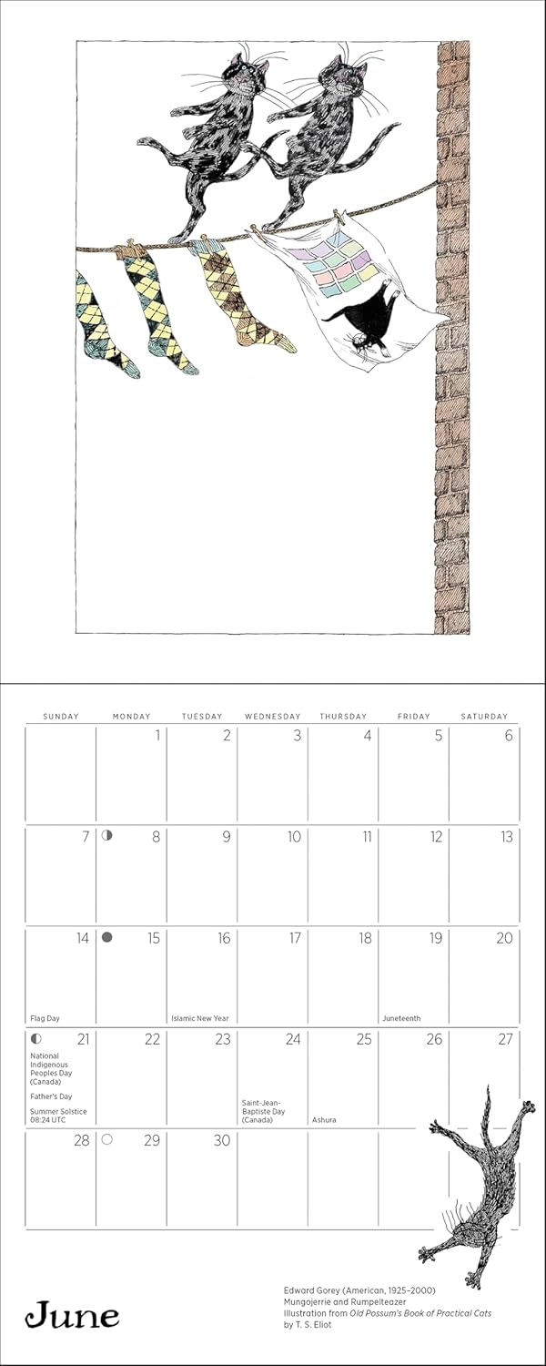 Edward Gorey: Practical Cats 2026 Mini Wall Calendar