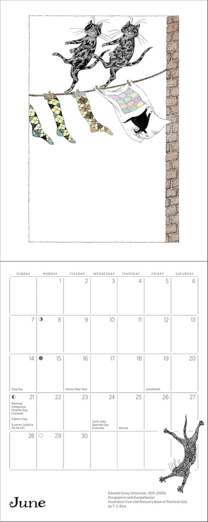 Edward Gorey: Practical Cats 2026 Mini Wall Calendar