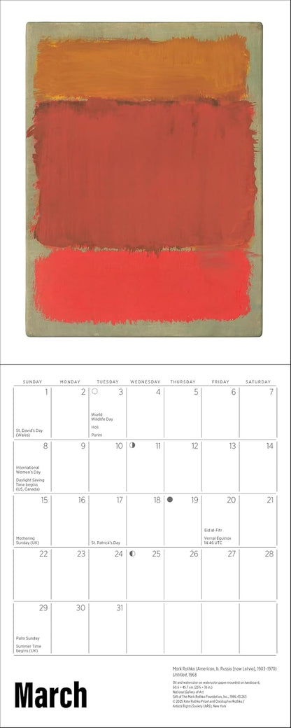 Rothko 2026 Mini Wall Calendar