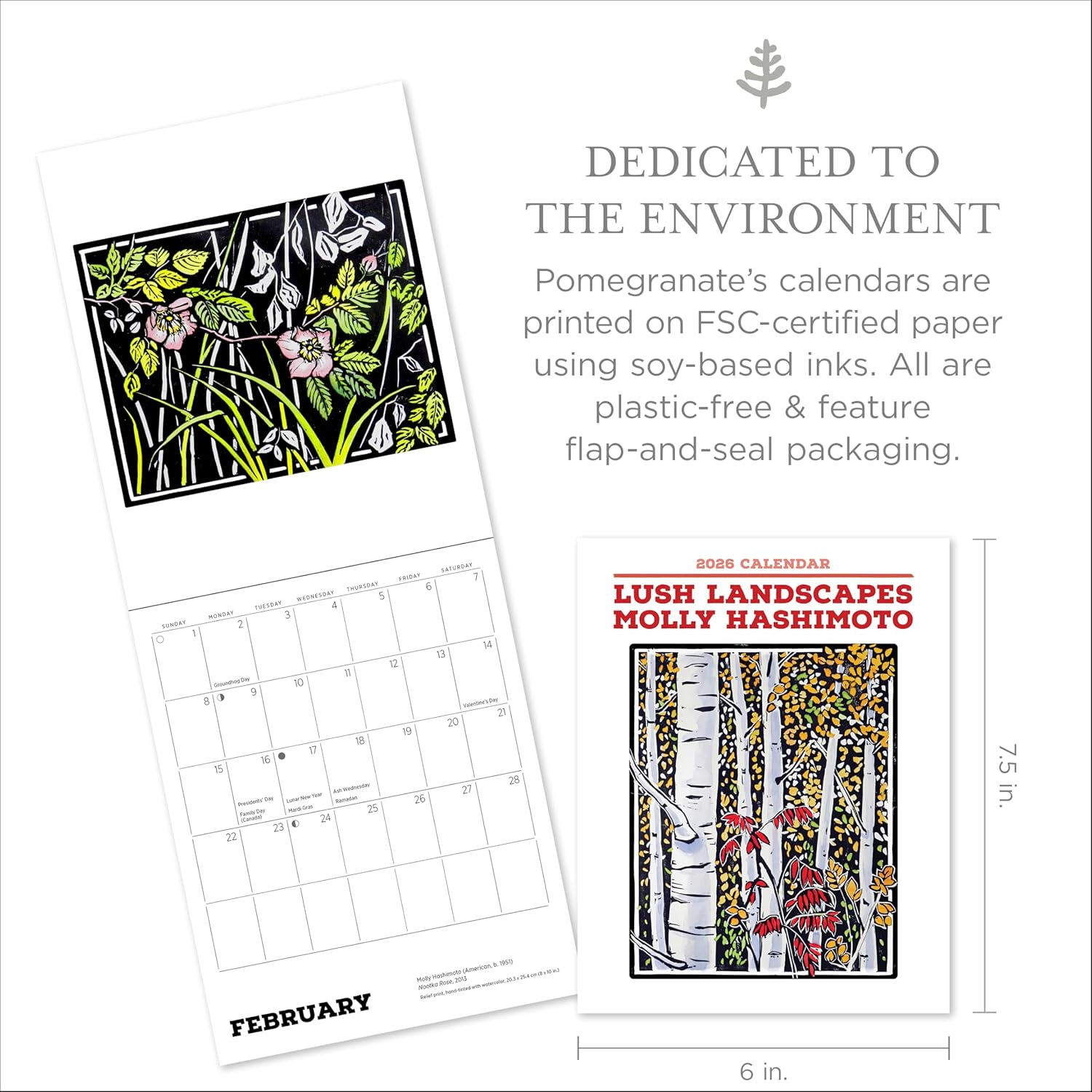 Molly Hashimoto: Lush Landscapes 2026 Mini Wall Calendar