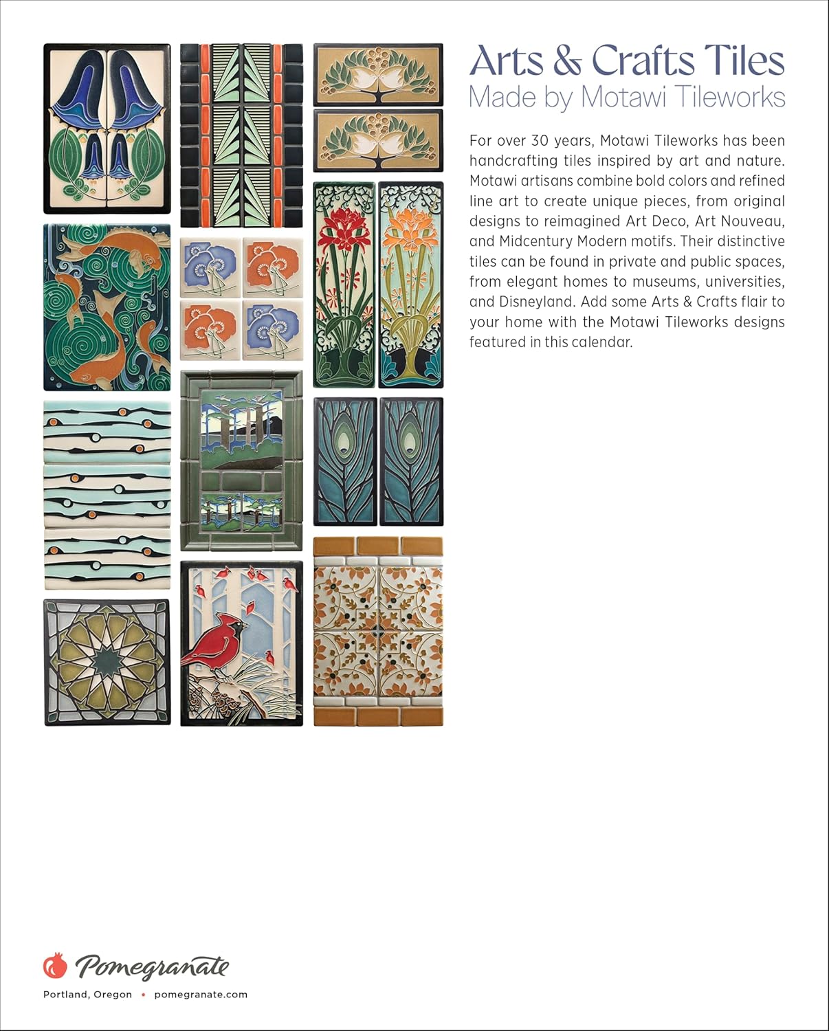 Arts & Crafts Tiles: Made by Motawi Tileworks 2026 Mini Wall Calendar