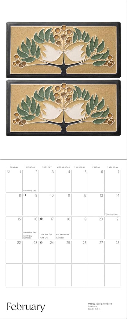 Arts & Crafts Tiles: Made by Motawi Tileworks 2026 Mini Wall Calendar