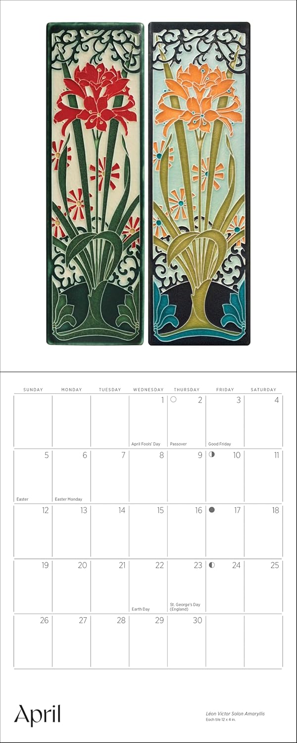 Arts & Crafts Tiles: Made by Motawi Tileworks 2026 Mini Wall Calendar