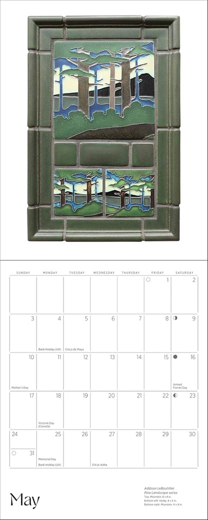 Arts & Crafts Tiles: Made by Motawi Tileworks 2026 Mini Wall Calendar