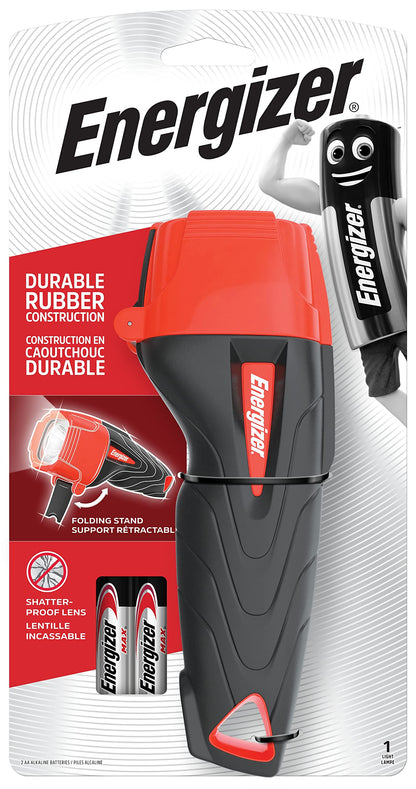 Energizer - Full LED Torch / Flashlight Range - For Emergency, Camping & Hiking (Compact, Headlight, Duo, Metal & Lantern Torches) (Impact Rubber Torch +2AA Batts