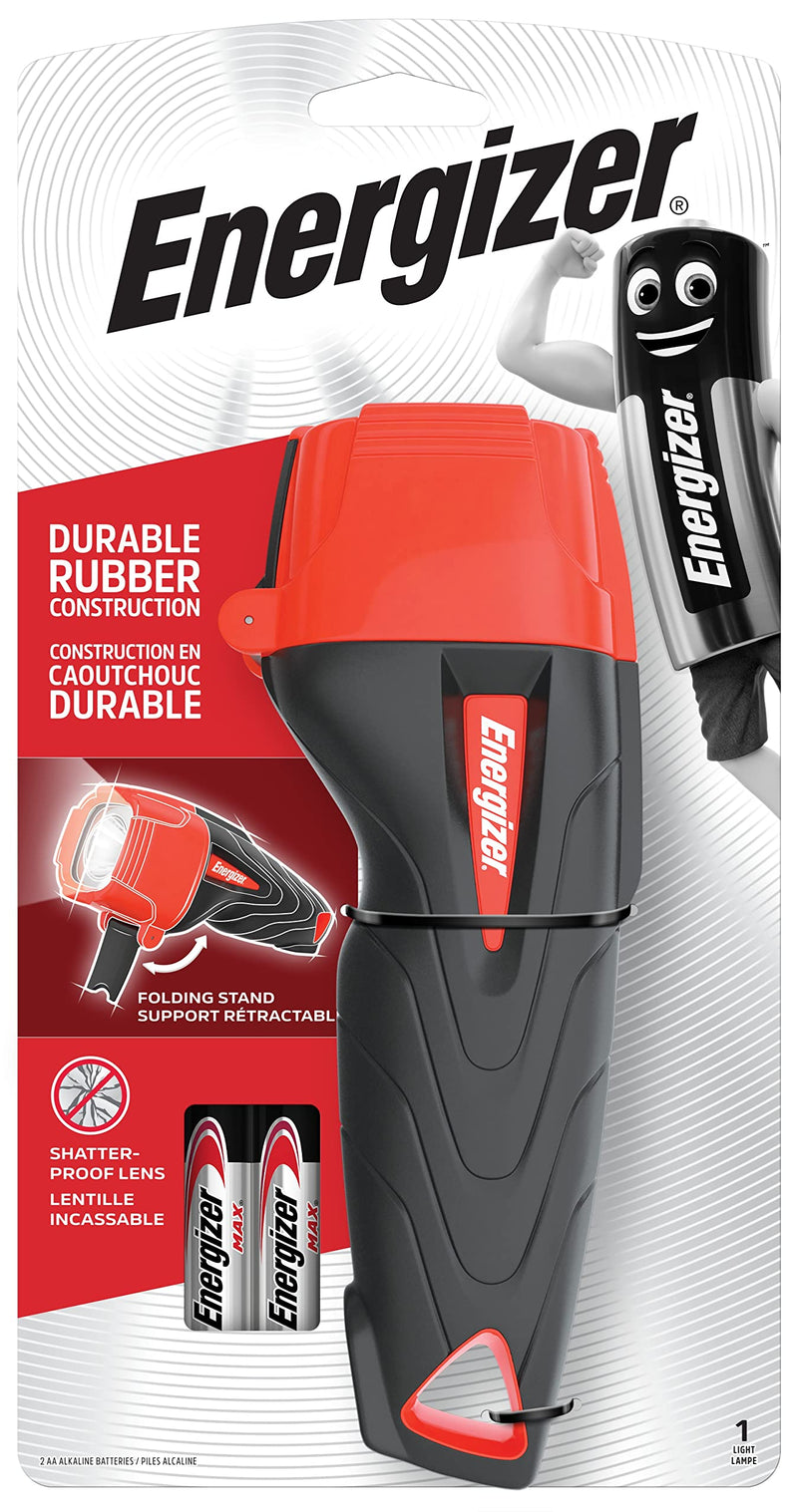 Energizer - Full LED Torch / Flashlight Range - For Emergency, Camping & Hiking (Compact, Headlight, Duo, Metal & Lantern Torches) (Impact Rubber Torch +2AA Batts