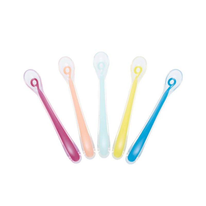 Babymoov A102407 Set van 5 Siliconen Lepels voor Baby’s, meerkleurig