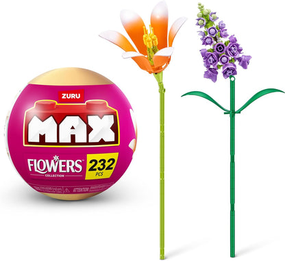 Zuru MAX Flowers - bloemenbouwdoos, 2 verschillende bloemen, 486 delen, leeftijd 3-12 jaar