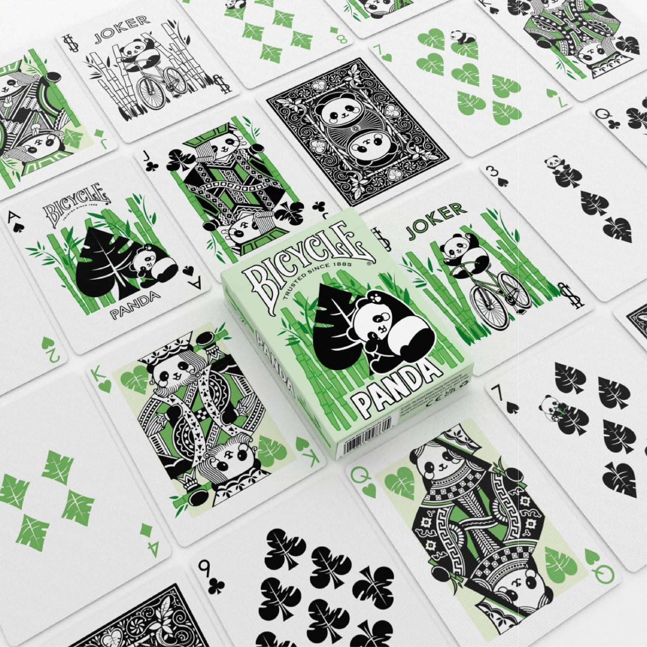 Bicycle Panda Playing Cards Cute Animal Playing Cards 1 Deck, Green