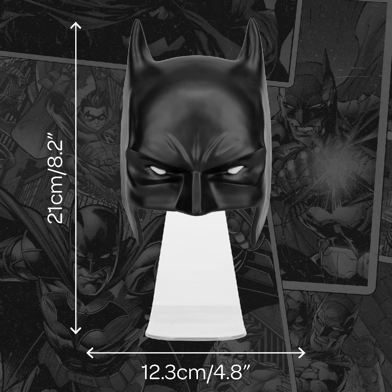 Paladone Batman Mask Light, Wall Mountable or Freestanding LED Lamp, Officially Licensed DC Comics Merchandise for Bedrooms, Man Caves, Home and Collectors