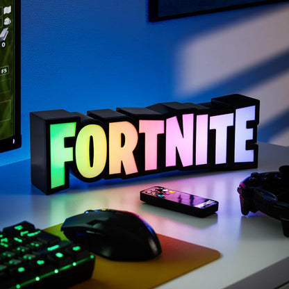 Fortnite RGB Colour-Changing Logo Light, Officially Licensed Gaming Lamp with Remote Control, Display on Wall or Desk, USB Powered Home Décor for Gamers | Paladone