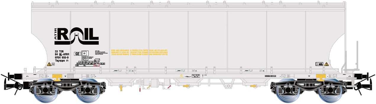 Rivarossi HR6675 ATIR-RAIL, 2-unit pack 4-axle round-sided silo wagons, grey livery livery, ep. VI for adults, 14+ years, model railway collectors